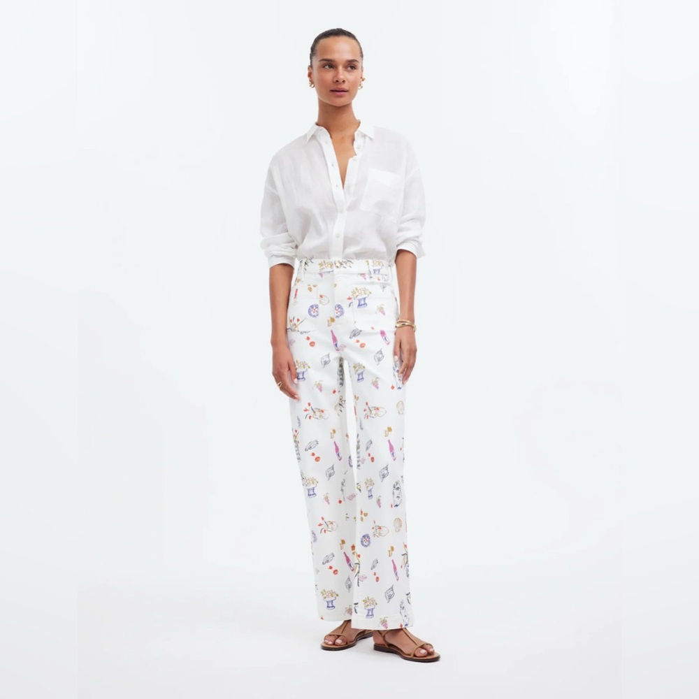 Madewell x Lisa Says Gah! Perfect Vintage Wide-Leg Crop Jean: Printed Edition 23